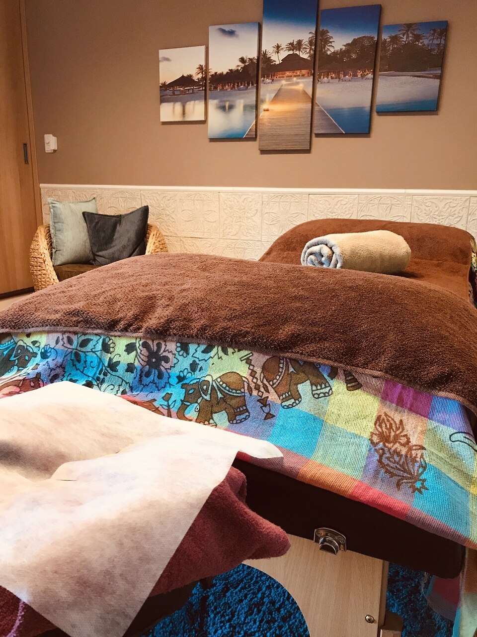ふかふかの胸あてと足枕